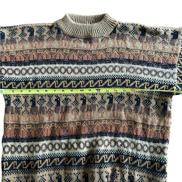 Peruvian Alpaca prints wool sweater hippie boho soft fabric - Picture 7 of 8